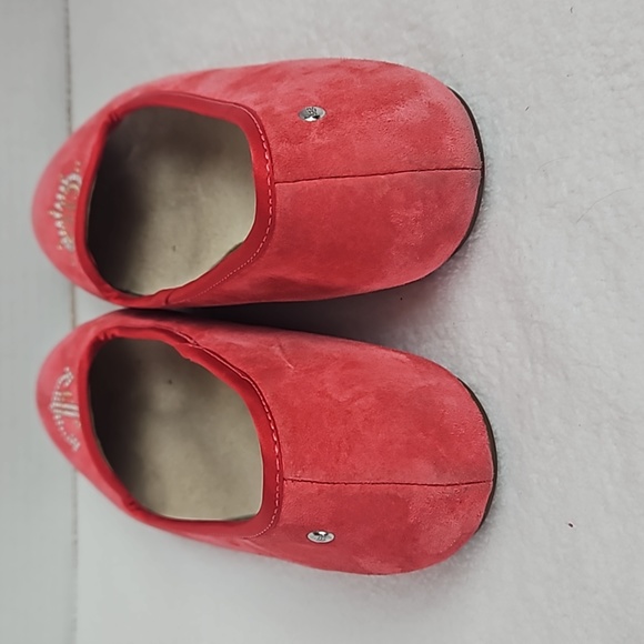 UGG | Women's Coral Red Suede Nautical Rhinestone Ballet Flats Sz 6.5 - Picture 5 of 14